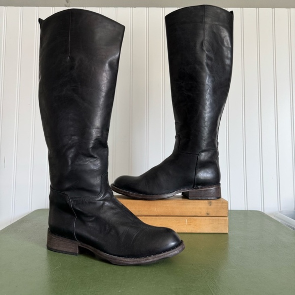 Lorenzo Masiero Knee High Riding Boots Handmade in Black Leather *Italy*